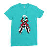 carcinoid cancer ribbon and rose Ladies Fitted T-Shirt