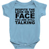 rude slogan Baby Onesie
