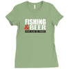 fishing and beer Ladies Fitted T-Shirt