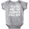 i flexed and the sleeves fell off Baby Bodysuit