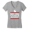 run away rabbit Women's V-Neck T-Shirt