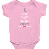 Keep Calm And Wear Grey (For Brain Cancer Awareness) Baby Onesie