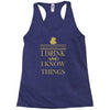 i drink Racerback Tank