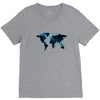 World Map Design V-Neck Tee