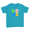 love baseball neon rhinestuds Youth Tee