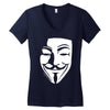 v per vendetta face film horror cinema&amp;tv Women's V-Neck T-Shirt