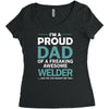 i'm a proud dad of freaking awesome welder Women's Triblend Scoop T-shirt