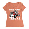 still plays with trucks family matching Women's Triblend Scoop T-shirt