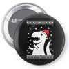 big trex santa ugly christmas Pin-back button