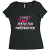 Move Over Boys Let This Girl Show You How To Be A Firefighter Women's Triblend Scoop T-shirt