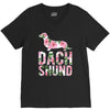 dachshund floral V-Neck Tee
