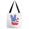 Peace Sign Hand Tote Bags
