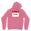 title of day of the week sunday thursday day of the week Unisex Hoodie