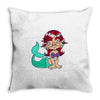 little ugly mermaid Throw Pillow