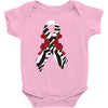 carcinoid cancer ribbon and rose Baby Bodysuit