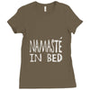 namaste in bed off shoulder Ladies Fitted T-Shirt