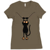 a cat always with me Ladies Fitted T-Shirt