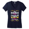 i am a march women Women's V-Neck T-Shirt