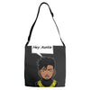 hey auntie killmonger Adjustable Strap Totes