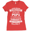 Super Cool Pops Of A Freaking Awesome Granddaughter Ladies Fitted T-Shirt