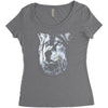 round neck dog wolf Women's Triblend Scoop T-shirt