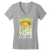 raindrop hot sauce i love tacos a lot Women's V-Neck T-Shirt