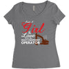 Just A Girl In Love With Her Heavy Equipment Operator Women's Triblend Scoop T-shirt