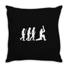 evolution of cricket white silhouette Throw Pillow