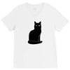 black cat V-Neck Tee