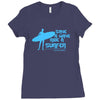 surf board surfer australia save a wave ride a surfer ocean Ladies Fitted T-Shirt
