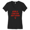 Girls Can Do Anything Women's V-Neck T-Shirt