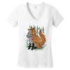 polygon fox graphic Women's V-Neck T-Shirt