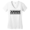 armin van buuren black logo Women's V-Neck T-Shirt