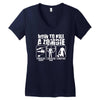 how to kill a zombie funny zombie apocalypse undead t dead shoot Women's V-Neck T-Shirt