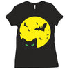 cat halloween Ladies Fitted T-Shirt