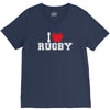 i love rugby mens funny cotton V-Neck Tee