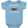 red tractor boy Baby Onesie