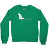 unicorn scooting on the floor Crewneck Sweatshirt