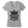 Queens Are Born In October Women's V-Neck T-Shirt
