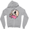 cute lop eared rabbit Zipper Hoodie