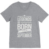 legends are born in september V-Neck Tee