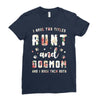 i have two titles aunt and dogmom and i rock them both with roses Ladies Fitted T-Shirt
