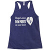 dogs leave paw prints on your heart Racerback Tank
