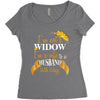 i'm not a widow i'm a wife to a husband with wings Women's Triblend Scoop T-shirt