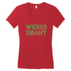 wicked smaht funny Women's V-Neck T-Shirt