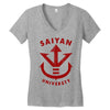 saiyan universty Women's V-Neck T-Shirt