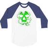 celtic green clover skull patch, irish biker patches 3/4 Sleeve Shirt