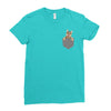 Cat Pocket Ladies Fitted T-Shirt
