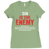 Sin Is The Enemy Ladies Fitted T-Shirt