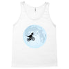 Biker Dinosaur - Dinosaur Riding A Bike To The Moon Tank Top